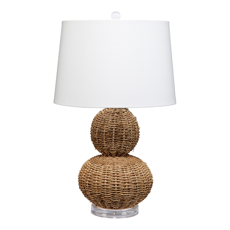 Maklaine Contemporary Hand-woven Rattan Table Lamp in Natural