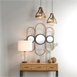 Maklaine Round Metal & Rope Decorative Mirror in Natural/Black
