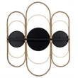 Maklaine Round Metal & Rope Decorative Mirror in Natural/Black