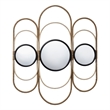 Maklaine Round Metal & Rope Decorative Mirror in Natural/Black