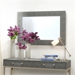Maklaine Faux Shagreen Vinyl Gray Mirror Rectangular Beveled Glass 38