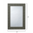 Maklaine Faux Shagreen Vinyl Gray Mirror Rectangular Beveled Glass 38