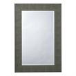 Maklaine Faux Shagreen Vinyl Gray Mirror Rectangular Beveled Glass 38