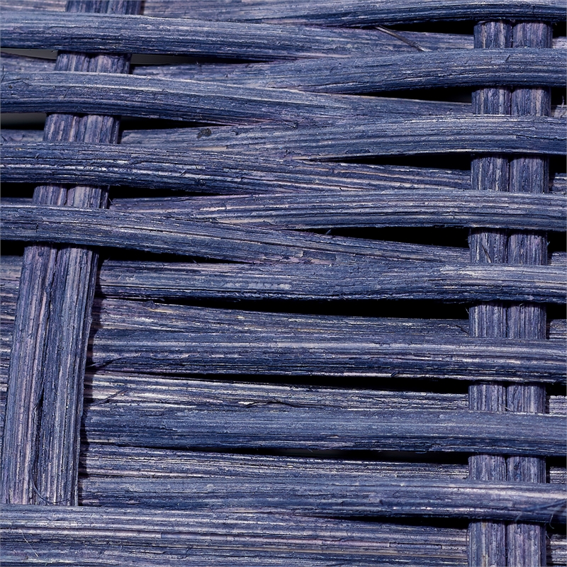 Maklaine 1-Light Rattan & Linen Table Lamp in Indigo Blue/White