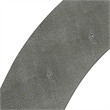 Maklaine Round Transitional Faux Leather & Glass Mirror in Gray