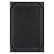 Maklaine Transitional Faux Shagreen Vinyl/Glass Mirror in Ivory