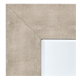 Maklaine Transitional Faux Shagreen Vinyl/Glass Mirror in Ivory