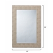 Maklaine Transitional Faux Shagreen Vinyl/Glass Mirror in Ivory