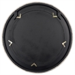 Maklaine Round Transitional Faux Leather & Glass Mirror in Ivory