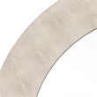 Maklaine Round Transitional Faux Leather & Glass Mirror in Ivory