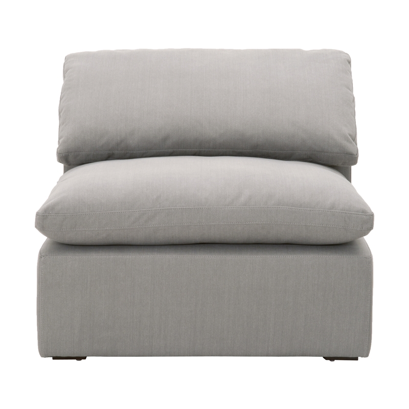 Maklaine Transitional Fabric Armless Chair in Slate Gray Finish