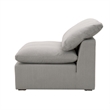 Maklaine Transitional Fabric Armless Chair in Slate Gray Finish