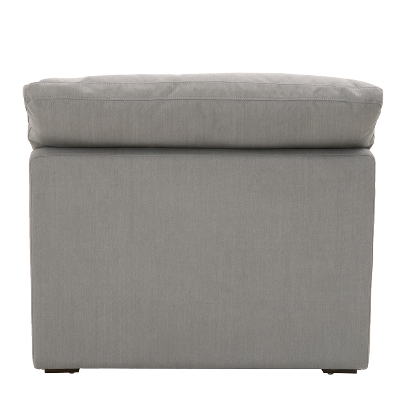 Maklaine Transitional Fabric Armless Chair in Slate Gray Finish