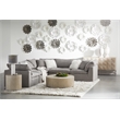 Maklaine Transitional Fabric Armless Chair in Slate Gray Finish