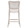 Maklaine Fabric Bisque Beige Counter Stool Rectangular Cane Back 25