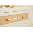 Maklaine Transitional Wood Side Table in White / Natural Finish