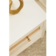 Maklaine Transitional Wood Side Table in White / Natural Finish