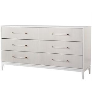 Maklaine Wood White Dresser Rectangular 68&quotW Assembled