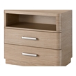 Maklaine Contemporary Nightstand with Two Drawers in Tan Tech Oak