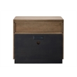 Maklaine Contemporary Nightstand with Two Drawers in Tan Tech Oak