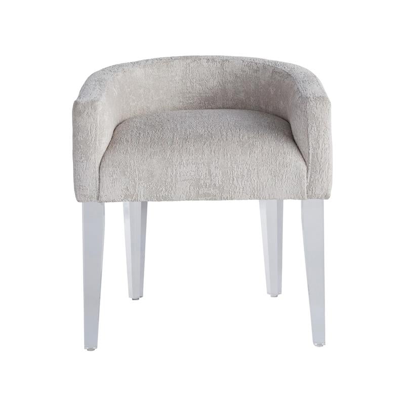 Maklaine Fabric White Vanity Chair Rectangular 24