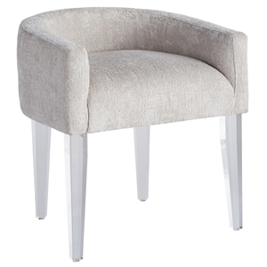 Maklaine Fabric White Vanity Chair Rectangular 24&quotH x 22&quotW x 21&quotD Unassembled
