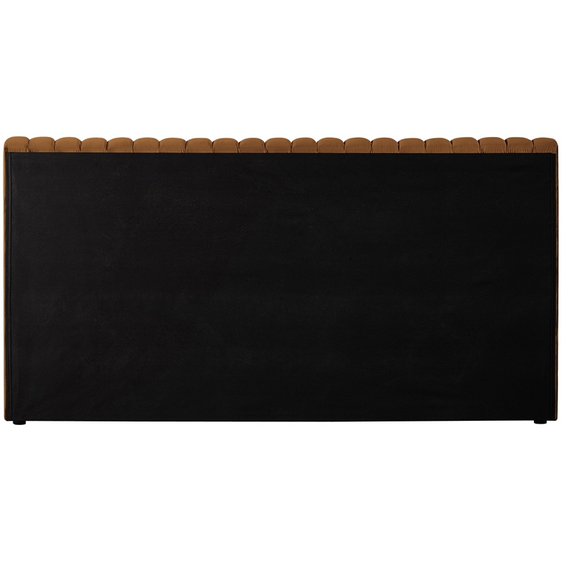 Maklaine Contemporary Deep Channel Tufted Rich Saddle Velvet Full Bed