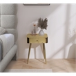 Maklaine Contemporary Gold Metal Night Stand with 1 Storage Drawer