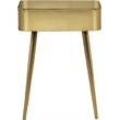 Maklaine Contemporary Gold Metal Night Stand with 1 Storage Drawer