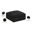 Maklaine Contemporary Soft Rich Black Velvet Modular Ottoman