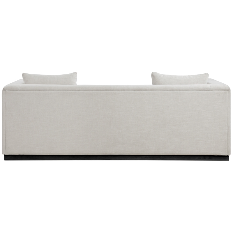 Maklaine Contemporary Beige Finish Linen Textured Fabic Sofa