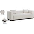Maklaine Contemporary Beige Finish Linen Textured Fabic Sofa