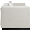Maklaine Contemporary Beige Finish Linen Textured Fabic Sofa