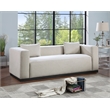 Maklaine Contemporary Beige Finish Linen Textured Fabic Sofa