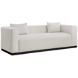 Maklaine Contemporary Beige Finish Linen Textured Fabic Sofa