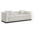Maklaine Contemporary Beige Finish Linen Textured Fabic Sofa