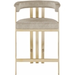 Maklaine Contemporary Soft High End Stone Velvet Counter Stool - Set of 2