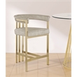 Maklaine Contemporary Soft High End Stone Velvet Counter Stool - Set of 2