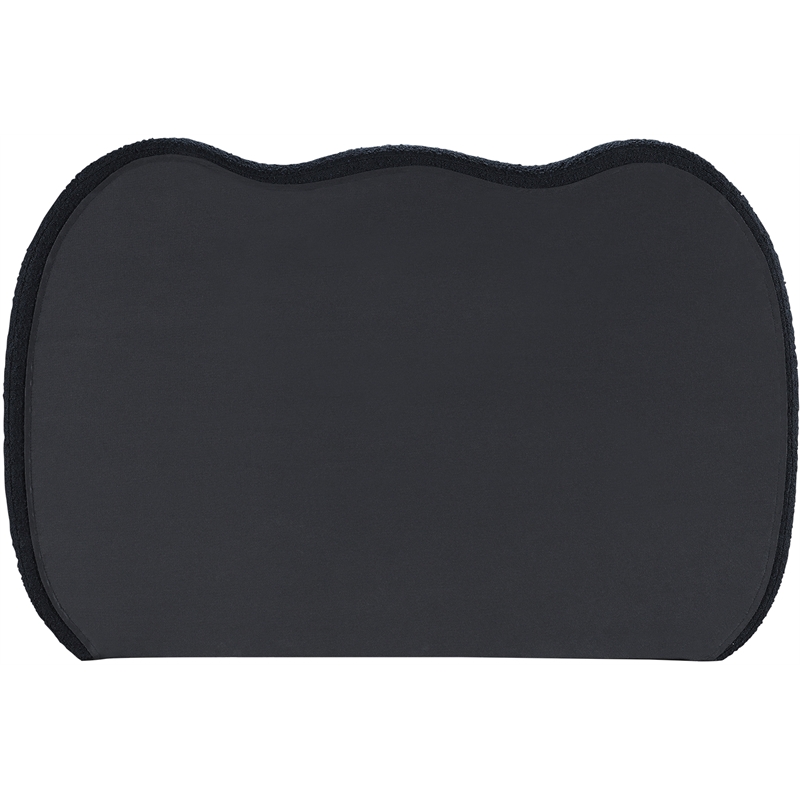 Maklaine Contemporary Boucle Fabric Twin Bed in Black Finish