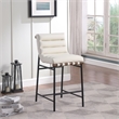 Maklaine Contemporary Soft Cream Vegan Leather Counter Stool