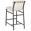Maklaine Contemporary Soft Cream Vegan Leather Counter Stool