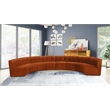 Maklaine Cognac Velvet Upholstered Modular 8 Piece Sectional