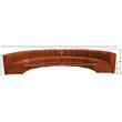 Maklaine Cognac Velvet Upholstered Modular 8 Piece Sectional