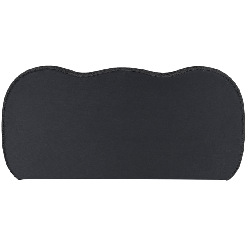 Maklaine Contemporary Boucle Fabric Queen Bed in Black Finish