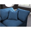 Maklaine Contemporary Velvet Modular Sectional in Navy Finish