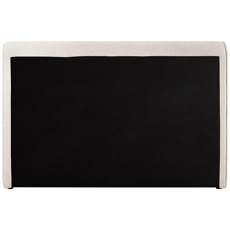 Maklaine Contemporary Rich Cream Finish Boucle Fabric King Bed
