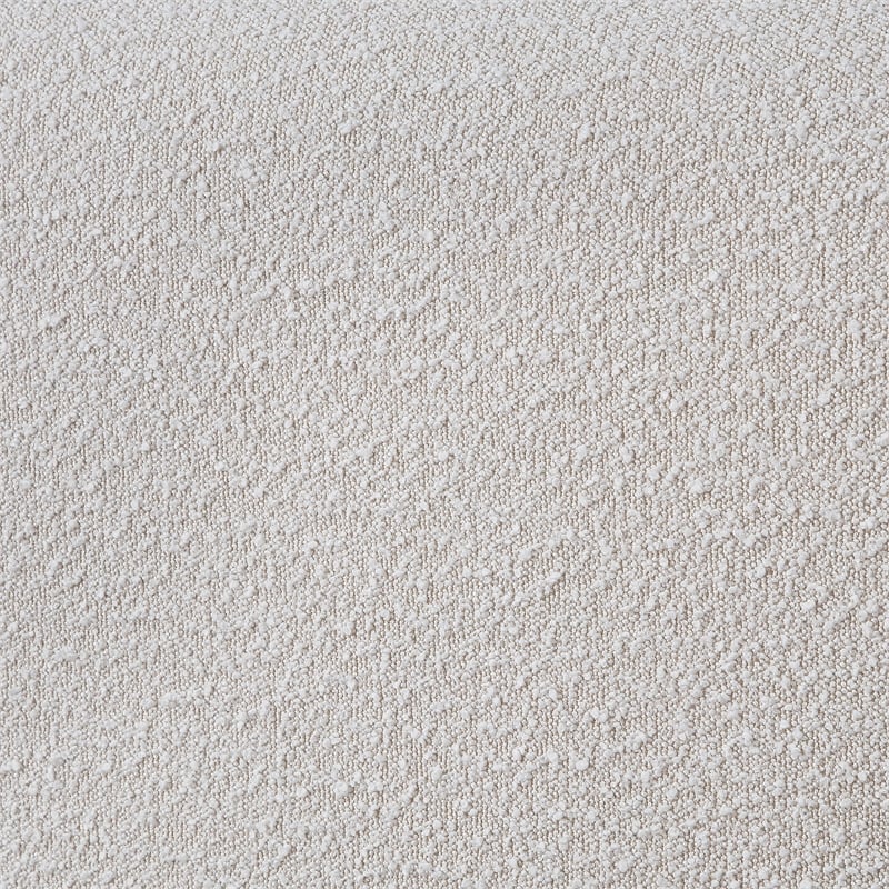 Maklaine Contemporary Rich Cream Finish Boucle Fabric Twin Bed