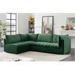 Maklaine Contemporary Velvet Modular Sectional in Green Finish