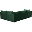 Maklaine Contemporary Velvet Modular Sectional in Green Finish