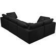 Maklaine Contemporary Velvet Modular Sectional in Black Finish
